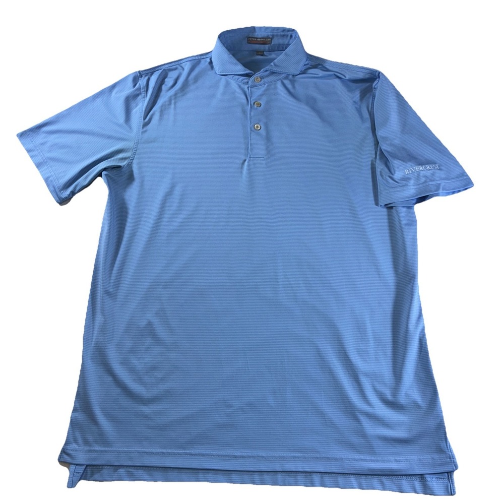 Peter Millar Summer Comfort Performance Golf Polo Rivercrest Course MD Men's L